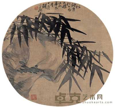 胡公寿 辛己（1881）年作 竹 镜心 25.5×27cm